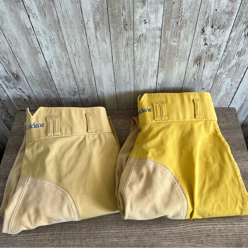 Calder Women’s Yellow Riding Breeches Bundle Equestrian Size 26